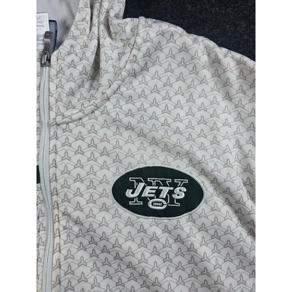 Reebok NFL New York Jets All Over Print Zip Up Hoodie Jacket Men's L G - Picture 5 of 11